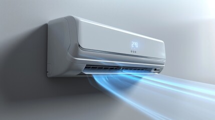 Modern Air Conditioner with Cool Air Flow