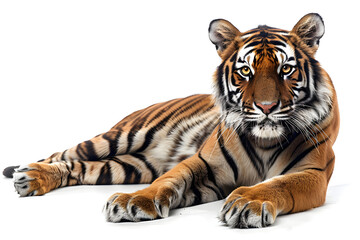 Obraz premium Majestic Tiger on White Background