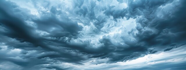 Obraz premium Stormy Seascape: Aerial View of Churning Clouds over Rough Waters