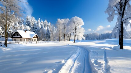 Obraz premium winter landscape with snow