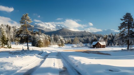 winter landscape with snow
