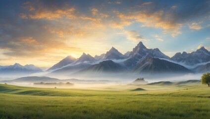 sunrise in the mountains