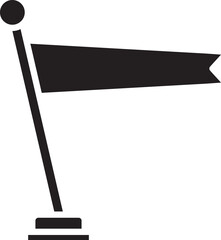 Waving Flag Pole Icon