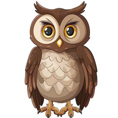 Naklejka premium Owl cartoon isolated whitebackground