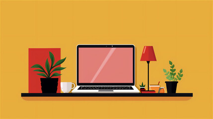 Obraz premium ノートパソコンとコピースペース