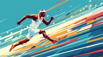 疾走感のある短距離走のイラスト