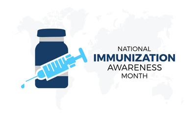 National immunization awareness month vector concept for banner, poster, background template design observed on august.
