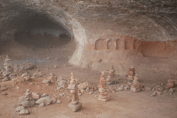 tourists in historic city of the Monserrat hills