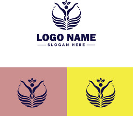 alternative medicine icon Holistic medicine Complementary medicine flat logo sign symbol editable vector