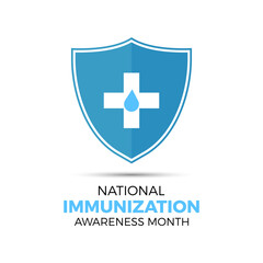 Obraz premium National immunization awareness month vector concept for banner, poster, background template design observed on august.