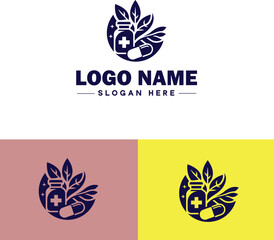 alternative medicine icon Holistic medicine Complementary medicine flat logo sign symbol editable vector