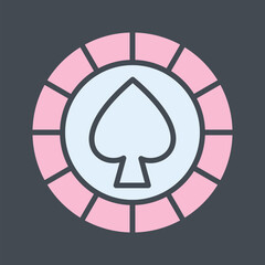 Spade Chip Vector Icon