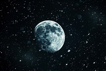 Fototapeta premium Ethereal Full Moon in a Starry Sky