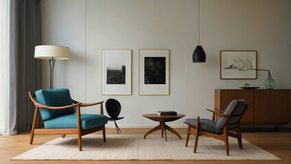 The living room is beautifully decorated, with lots of light falling on it.AI generated