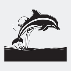 a dolphin vector art illustration