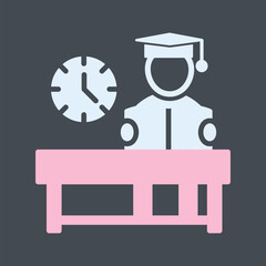 Studying on Desk I Vector Icon