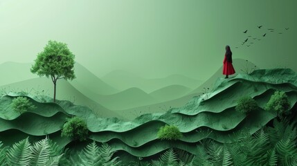 eco life concept. minimalism flat style.