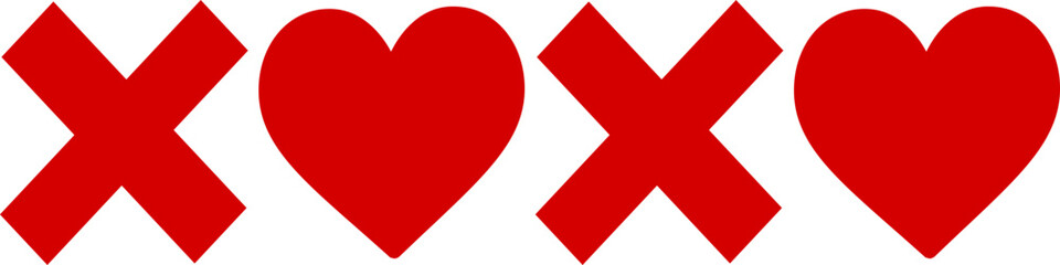 Hearts and Crosses Vector Illustration
