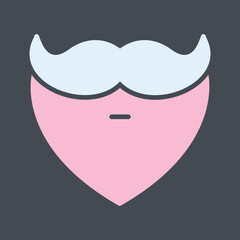 Beard and Moustache I Vector Icon