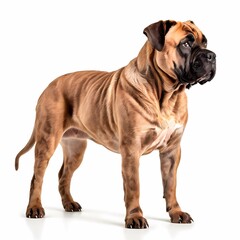 Obraz premium Presa canario dog breed standing against white background, AI Generated