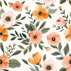 Green Leaves Add Texture to Delicate Florals