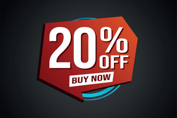 20% twenty percent off buy now poster banner graphic design icon logo sign symbol social media website coupon

