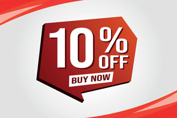 10% ten percent off buy now poster banner graphic design icon logo sign symbol social media website coupon

