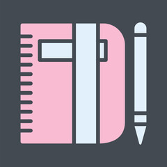 Pencil and Book Vector Icon