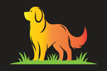 dog on a green background