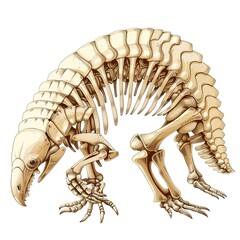 Pangolin skeleton cartoon isolated whitebackground 