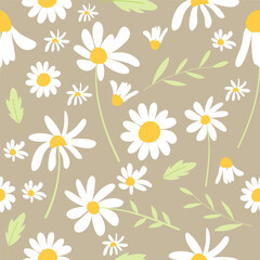 Elegant Daisy Flower Seamless Pattern