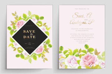 beautiful floral roses with border and frame card design