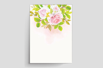 beautiful floral roses with border and frame card design