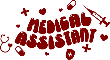 Medical Assistant Text Vector Illustration