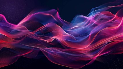Obraz premium A purple and blue wave with red streaks on black texture art