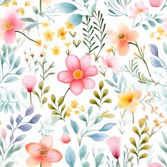 Delicate Balance of Colors in a Floral Pattern