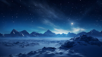 Denmark Greenland ice snow mountain starry sky night winter