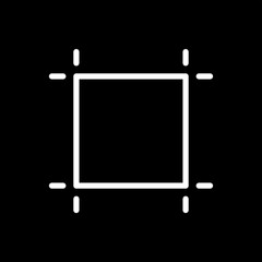 Obraz premium Size or area icon. Symbol of volume or territory. Designation of the size of the part, dimensions or area of the room. 