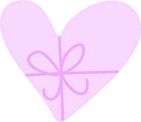 Love Heart Gift Box, Present with Ribbon Graphic Resource 