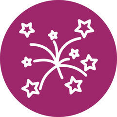 Firework Vector Line White Circles Multicolors