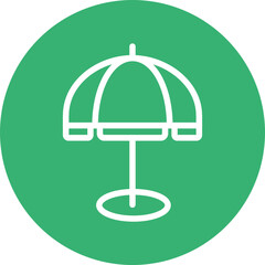 Parasol Vector Line White Circles Multicolors