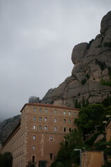 old castle in the Monserrat mountains 