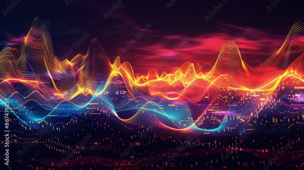 Poster abstract data visualization background