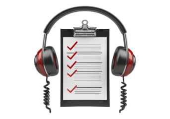 Call center QA check list concept isolated, transparent background, PNG, cutout.