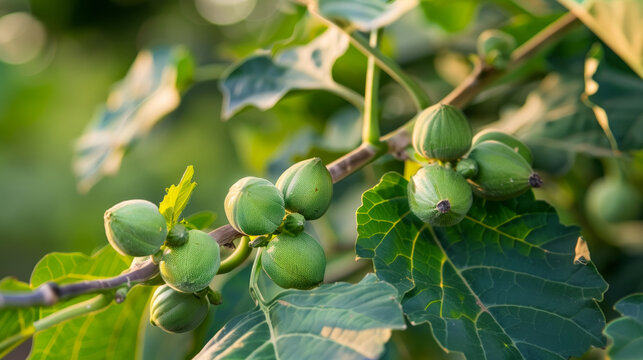 Some jatropha fruits keep a light color like green.