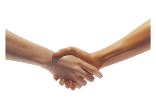Handshake isolated, transparent background, PNG, cutout.