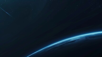 dark poster with space and blue planet. Creative design for wallpaper. background, poster.