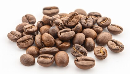 Naklejka premium Coffee Beans Pile Unroasted Arabica Beans