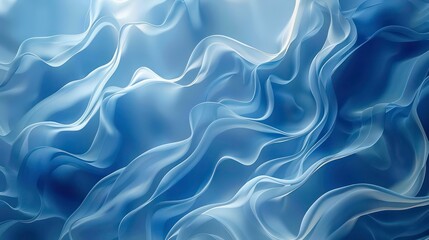 Obraz premium Wave Inspired 3d Wall Panels In Calming Shades Of Blue Background. Generative AI