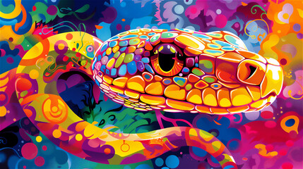 ヘビのイラスト、干支、2025年